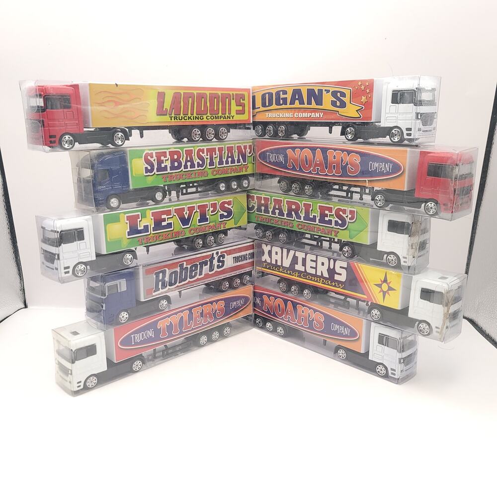Swibco Trucking Company Toy Semi Truck Set of 10 New in package White Blue